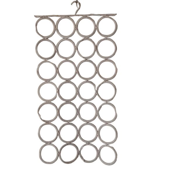 3' Foot Hanging Door Storage Hanger Macrame Closet Scarf Organizer IVORY Glam - Picture 6 of 6